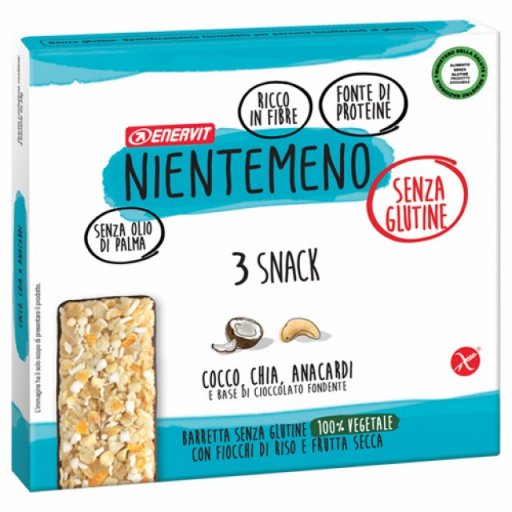 Enervit Nientemeno Cocco, Chia, Anacardi 3 Barrette da 23 g