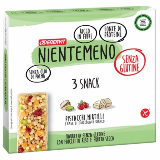 Enervit Nientemeno Pistacchi, Mirtilli 3 Barrette da 23 g