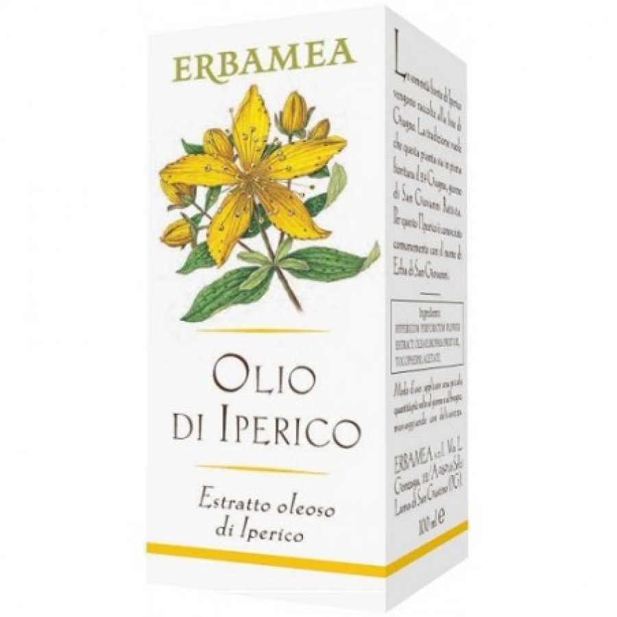 Olio di Iperico 100ml Erbamea - Olio di Iperico Naturale per la Cura della Pelle