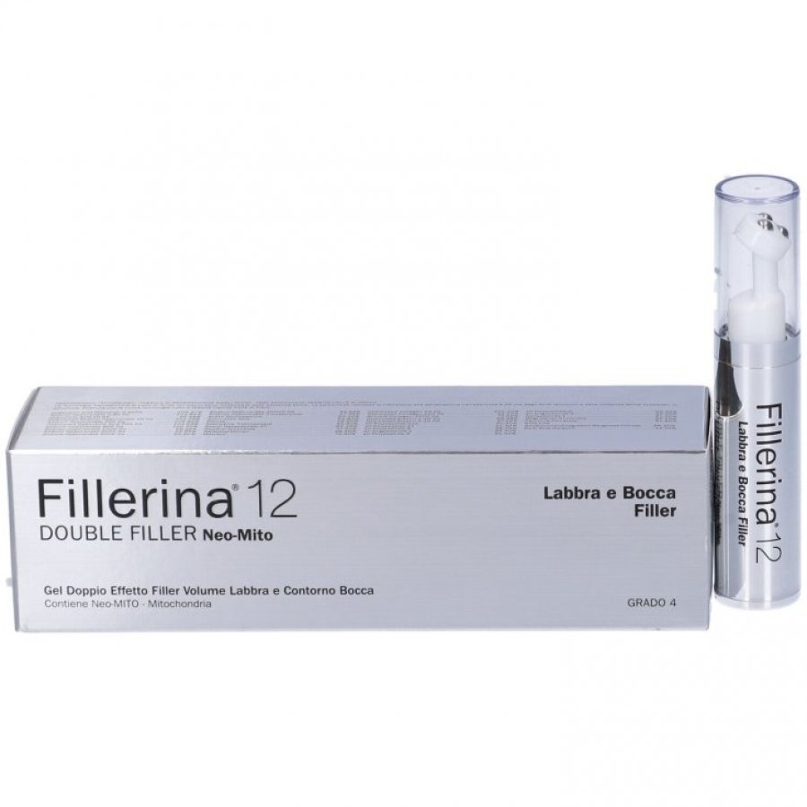 Fillerina 12 Biorevitalizing Double Filler Neo Mito Labbra e Bocca Grado 4 – Trattamento Rimpolpante Labbra, 7ml