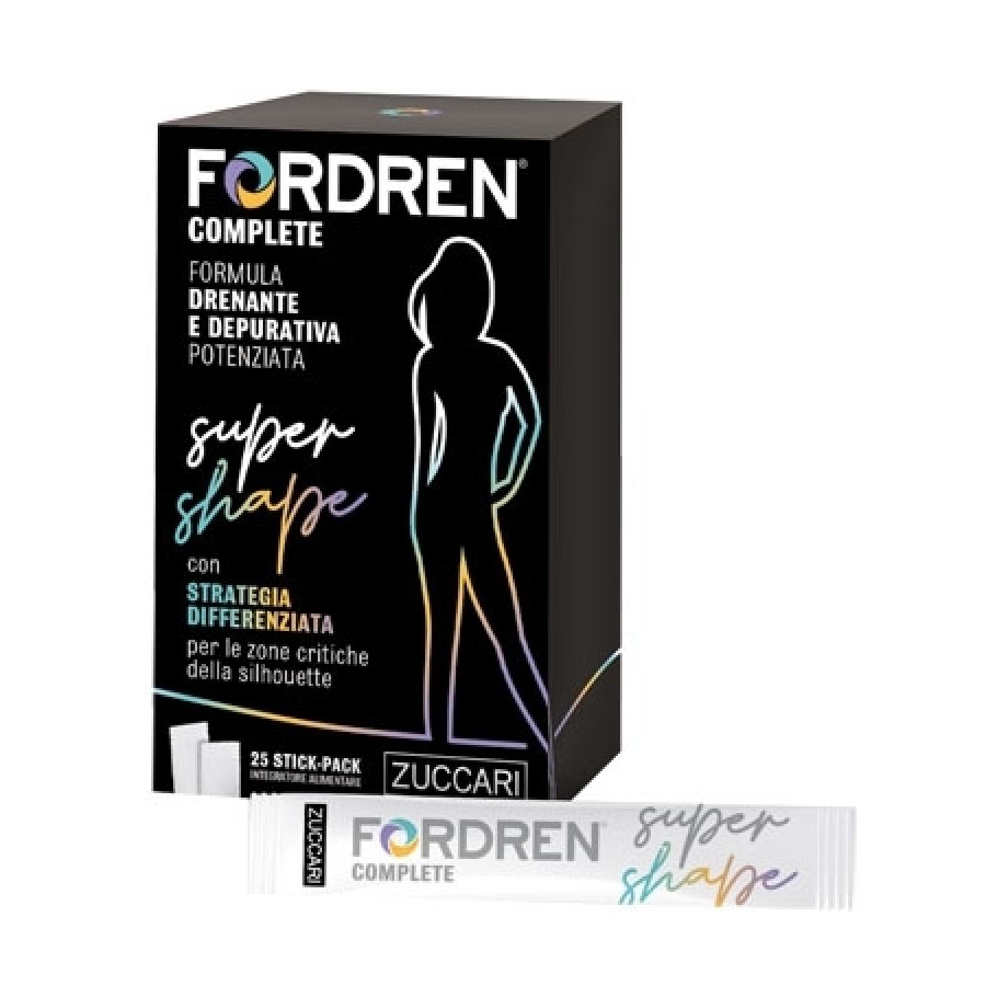Zuccari - Fordren Complete Supershape 25 Stick da 10 ml - Formula Drenante e Depurativa