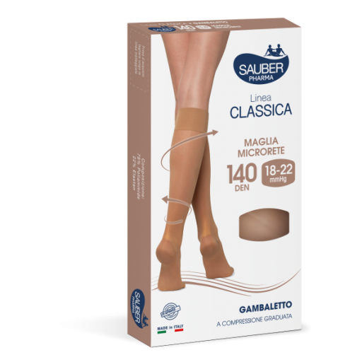 Gambaletto Linea Classica 140 Denari Neutro Beige Taglia 2 - Gambaletto a Compressione Graduata