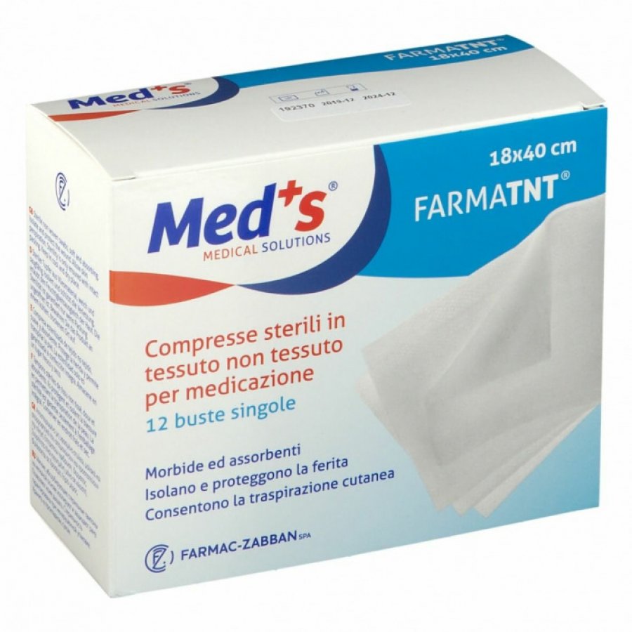  Med's FarmaTNT - Garza Compressa Sterile Misura 18 x 40cm, 12 Pezzi