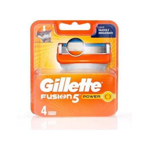 Gillette - Fusion Power Lame 4 Pezzi, Lame di Ricambio per una Rasatura Precisa e Confortevole
