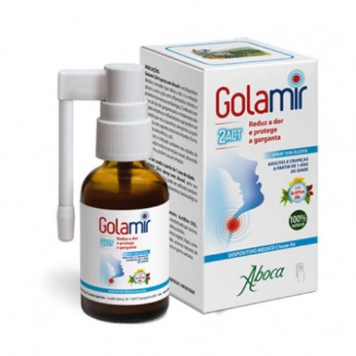 Aboca Golamir Spray Mal di Gola Senza Alcool 30 ml, Sollievo per Gola Irritata