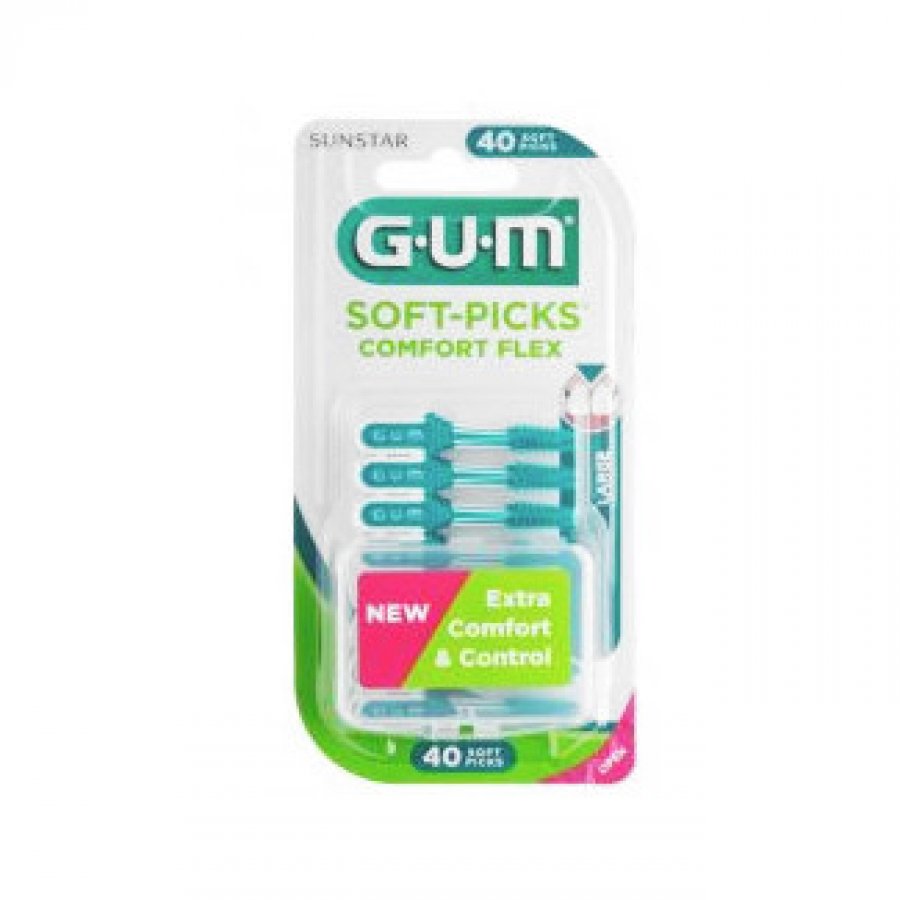 Gum Soft-Picks Comfort Flex Scovolino Punta Larga 40 Pezzi - Pulizia Interdentale Facile ed Efficace