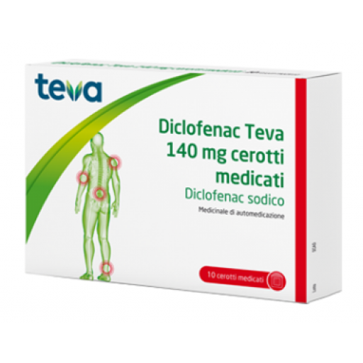 Diclofenac - Cerotti Medicati 140 mg, 10 Pezzi - Trattamento per il Dolore Articolare