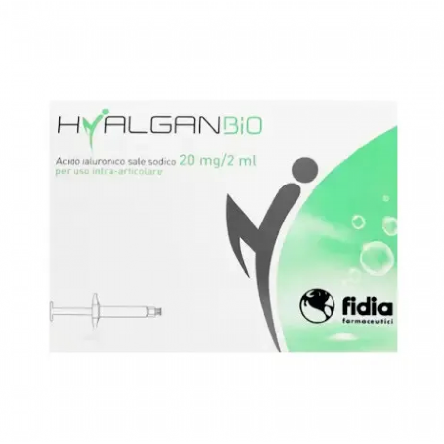 HyalganBio Siringa Intra-Articolare Acido Ialuronico 20 mg 2 ml - Confezione da 5 Pezzi