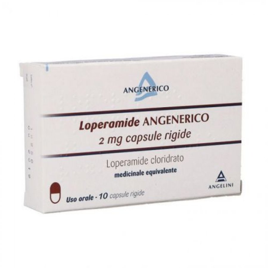 Angelini Loperamide Angelini 2 mg Capsule Rigide - Trattamento per Diarrea Acuta e Cronica - Confezione da 10 Capsule