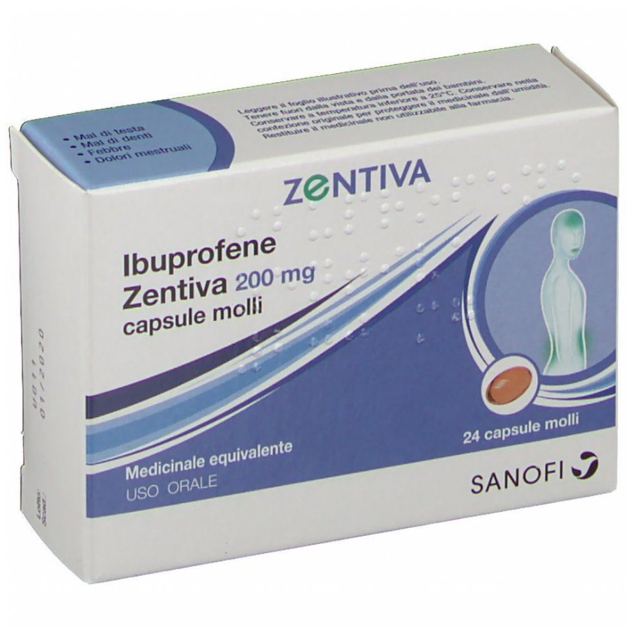 Ibuprofene Zen 200Mg Capsule Molli, 24 Capsule In Blister Pvc/Pvdc/Al