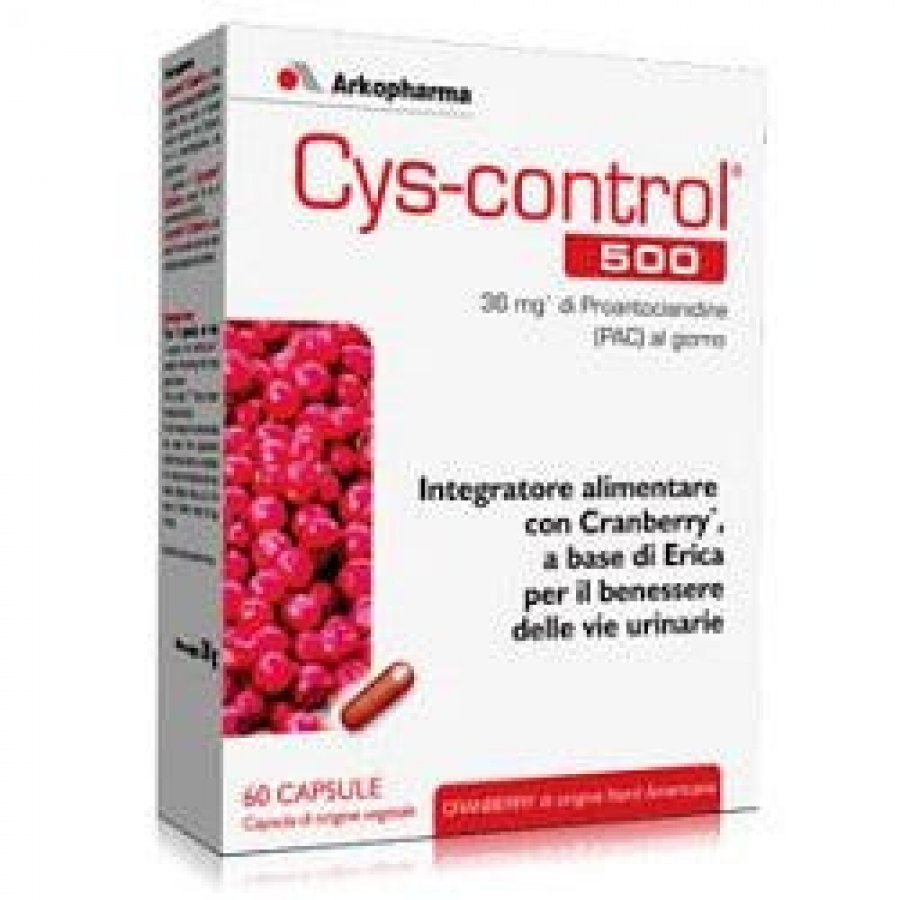 Arkopharma Cys Control 60 Capsule - Integratore con Cranberry, Erica e Uva