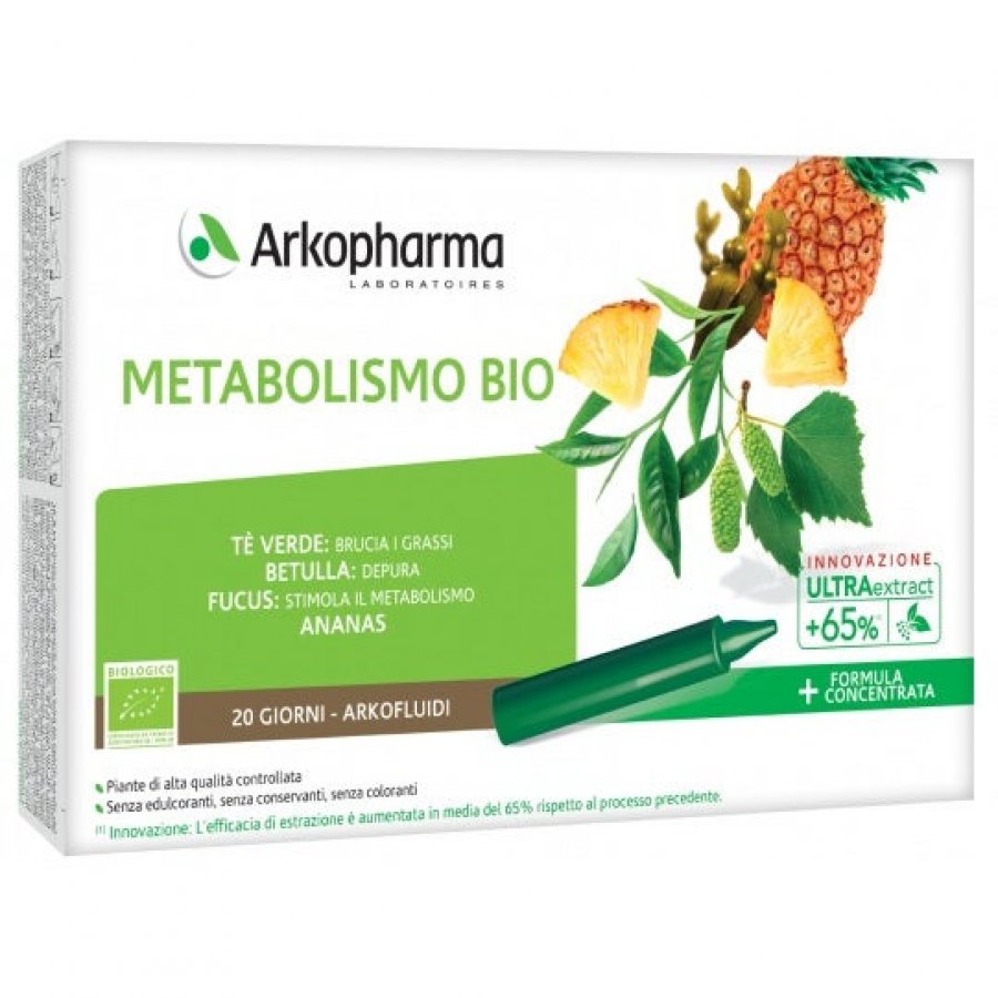 Arkofluidi Metabolismo Bio 20 Fiale - Integratore Alimentare per il Metabolismo