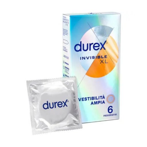 Durex - Invisible XL Profilattico 6 Pezzi per una Protezione Sessuale Discreta e Sicura