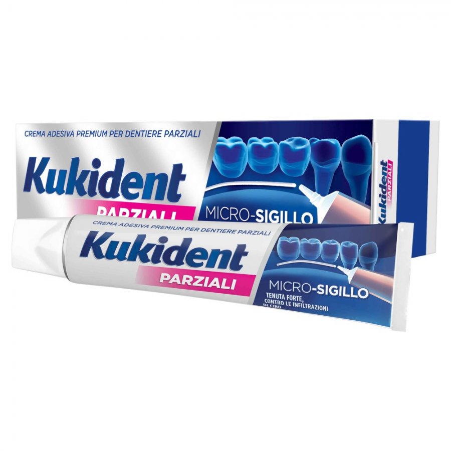 Kukident - Parziali Micro-Sigillo Crema Adesiva Protesi Dentarie 40g - Fissaggio Sicuro e Comfort Duraturo