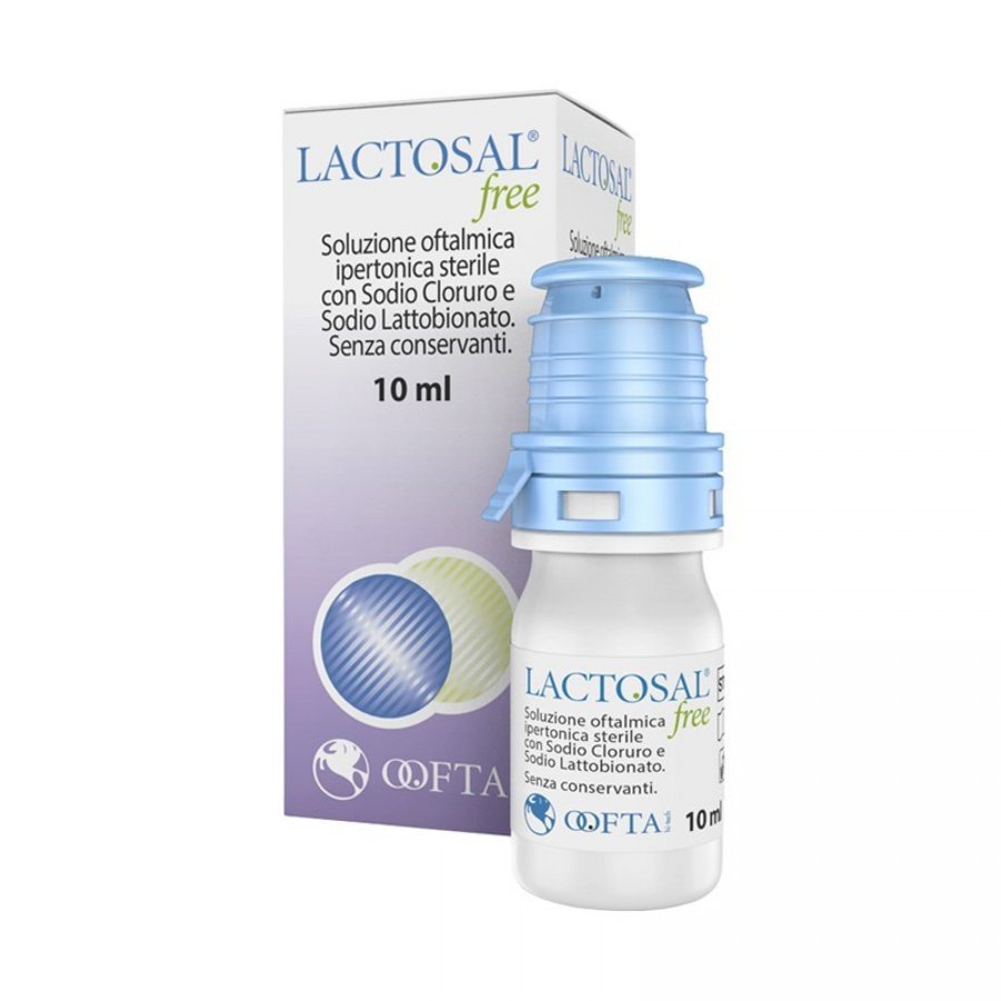 Lactosal Free Collirio 10 ml - Soluzione Oftalmica Ipertonica senza Conservanti - Flacone da 10 ml