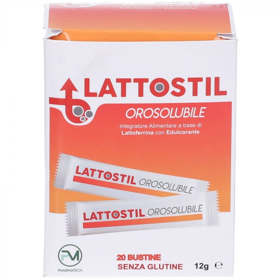Piemme Pharmatech Lattosil Orosolubile - Integratore di Lattoferrina - 20 stick da 12g