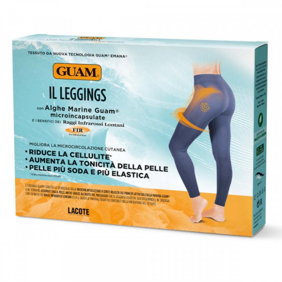 Guam - Leggings Anticellulite Blu Taglia S\M, Leggings modellanti per combattere la cellulite