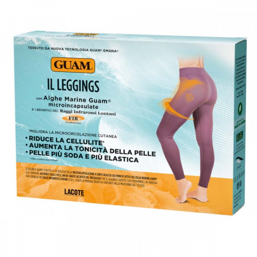 Guam - Leggings Anticellulite Prugna Taglia S\M, Leggings modellanti per combattere la cellulite