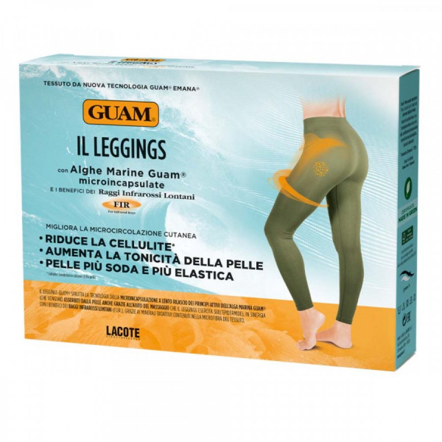 Guam - Leggings Anticellulite Verde Taglia S\M, Leggings modellanti per combattere la cellulite