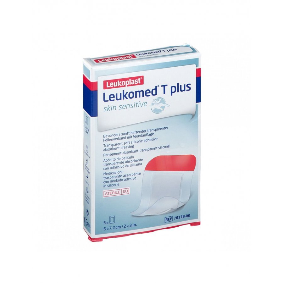 Leukomed T Plus Skin Sensitive Medicazione Trasparente 5x7,2cm - Pacchetto da 5 per una Guarigione Sicura