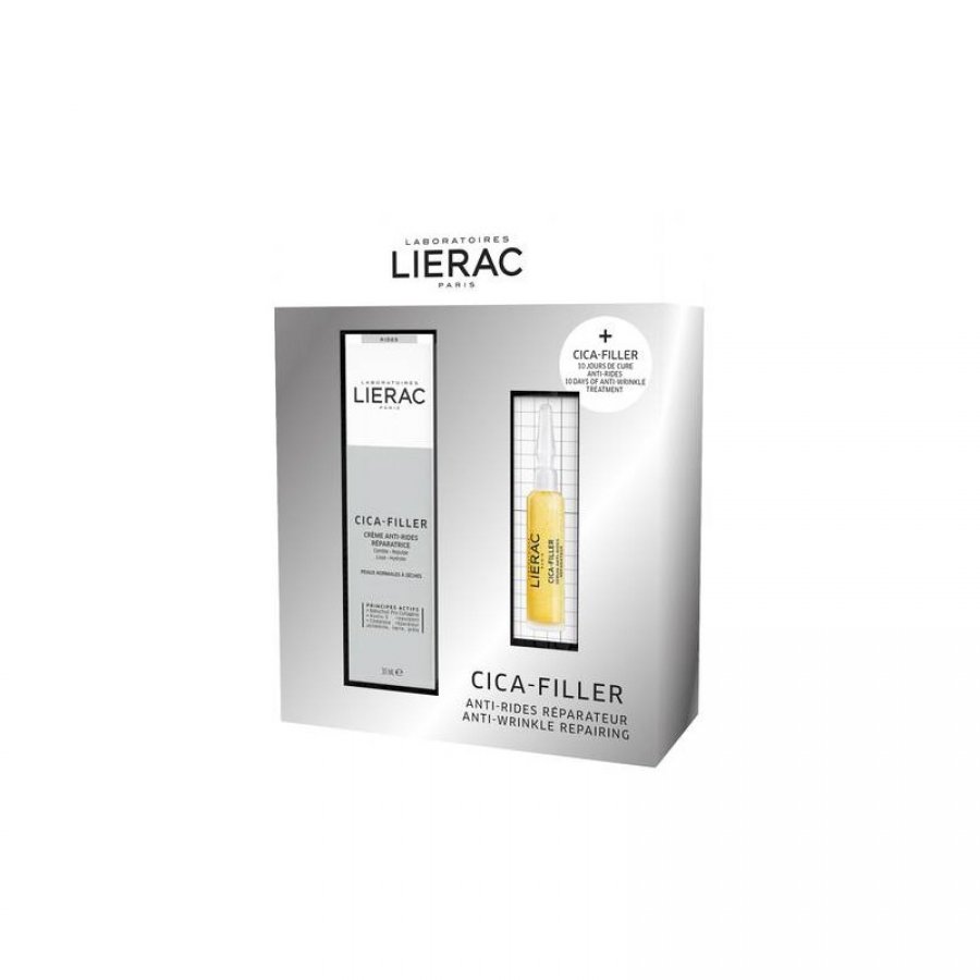 Cofanetto Lierac Cica-Filler: Crema Anti-Rughe 40ml + Siero Anti-Rughe 10ml - Trattamento Completo Anti-Età