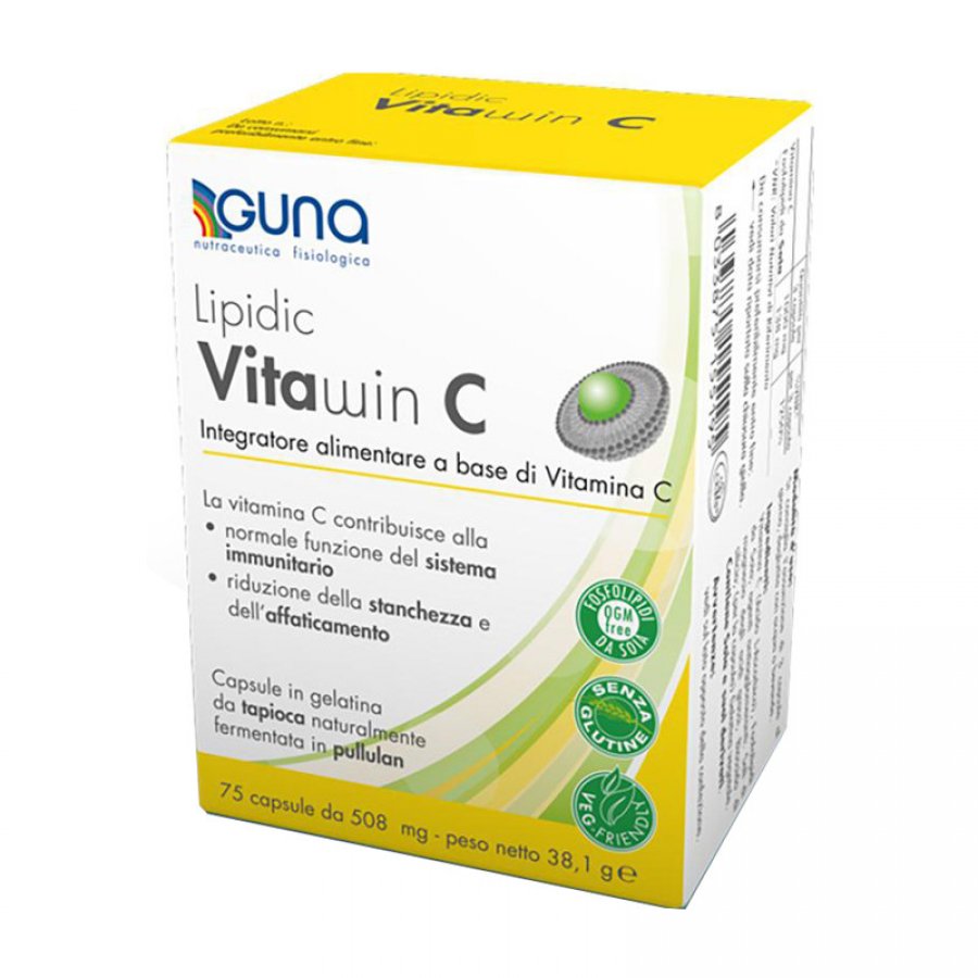 Guna Lipidic Vitawin C 75 Capsule - Integratore di Vitamina C per Sistema Immunitario e Stanchezza