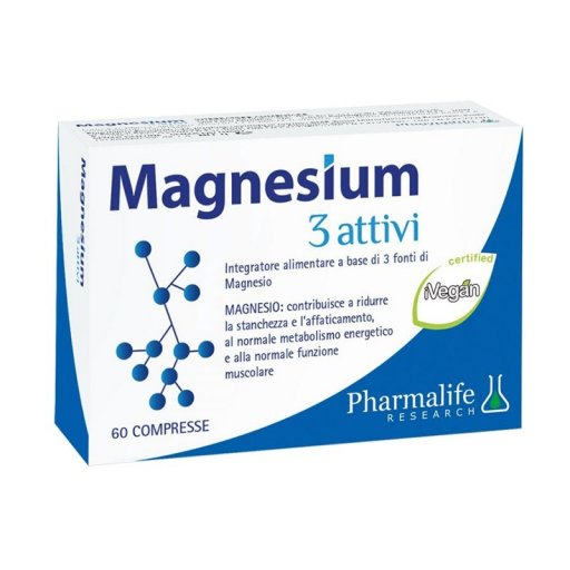 Magnesium 3 attivi 60 compresse - Integratore di Magnesio per ridurre stanchezza ed affaticamento