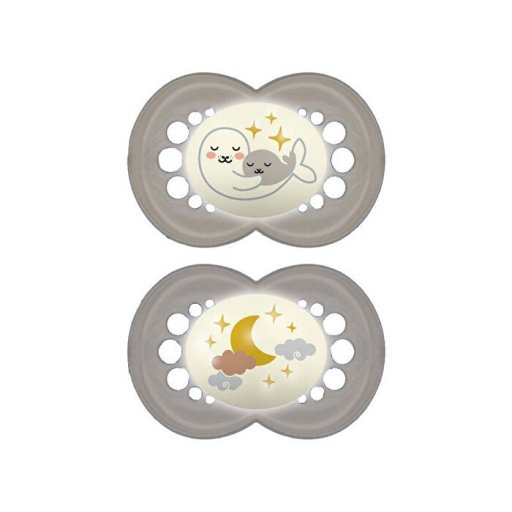 Mam Night Succhietto 6Mesi+ Silicone Doppio Neutro