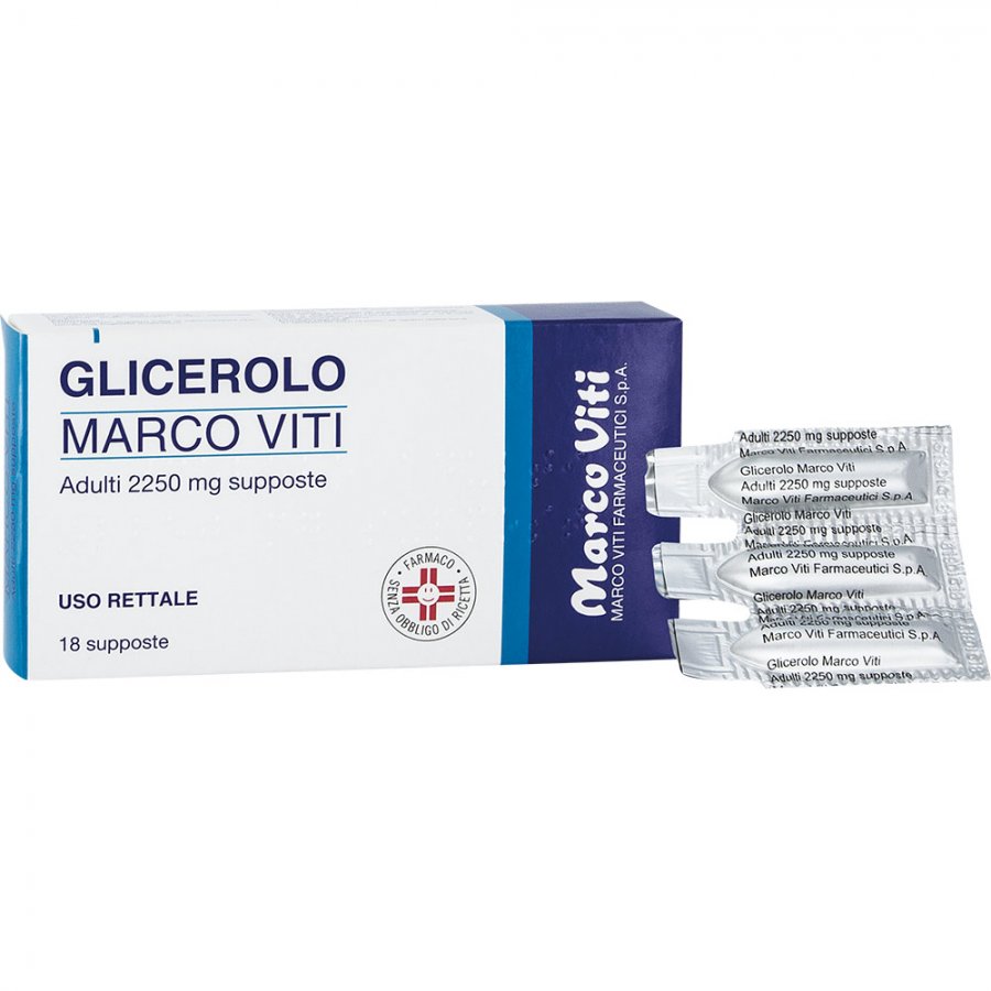 Glicerolo Marco Viti Adulti 18 Supposte 2250mg - Lassativo Efficiente per Adulti