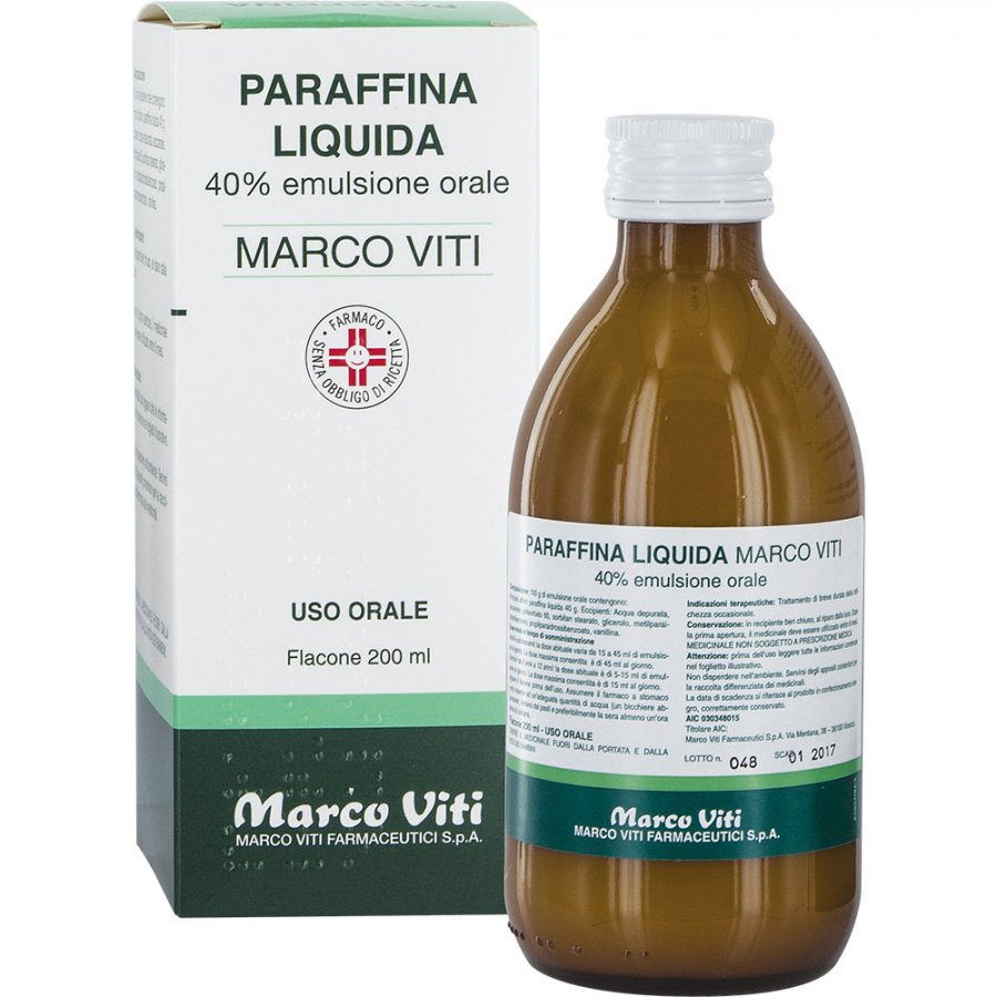 Paraffina Liquida Marco Viti 40% Emulsione Orale 200 ml