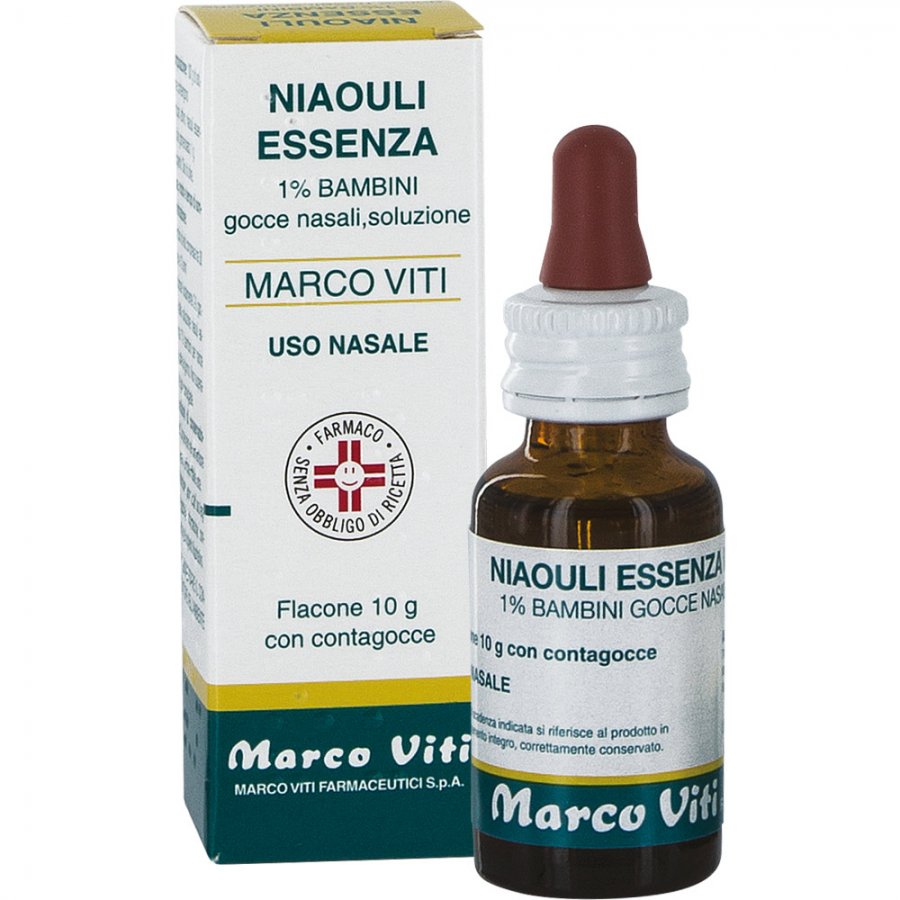Niaouli Essenza 1% Gocce Nasali Bambini 10g - Rimedio Naturale per il Raffreddore dei Più Piccoli
