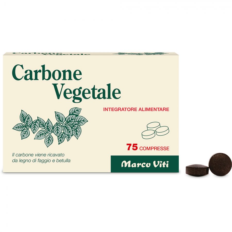 Carbone Vegetale - Integratore Naturale, 75 Compresse