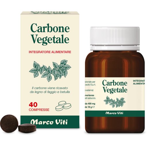 Carbone Vegetale - 40 Compresse - Integratore Naturale per la Digestione