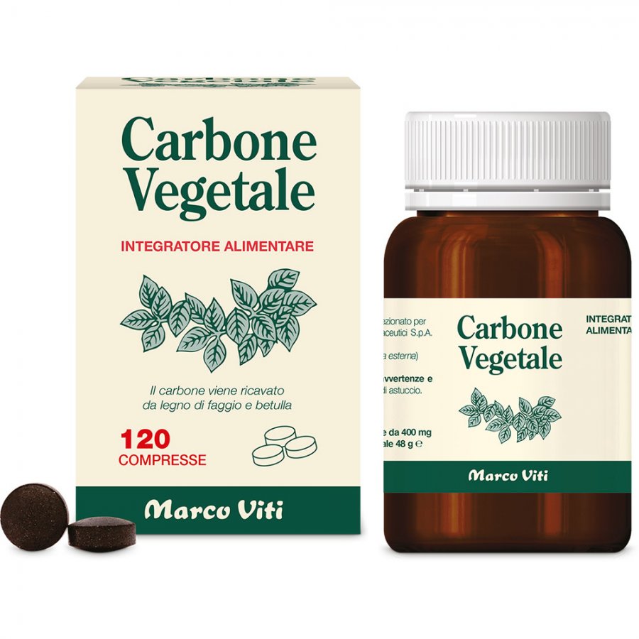 Carbone Vegetale - 120 Compresse - Integratore per il Benessere Digestivo