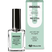Unghiasil - Base Protettiva 3 In 1 Per Tutti I Tipi Di Unghie 10ml - Rinforza, Protegge e Illumina