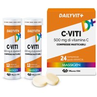 Dailyvit+ C-Viti 24 Compresse Masticabili Gusto Arancia - Integratore di Vitamina C e Vitamine per il Benessere Quotidiano