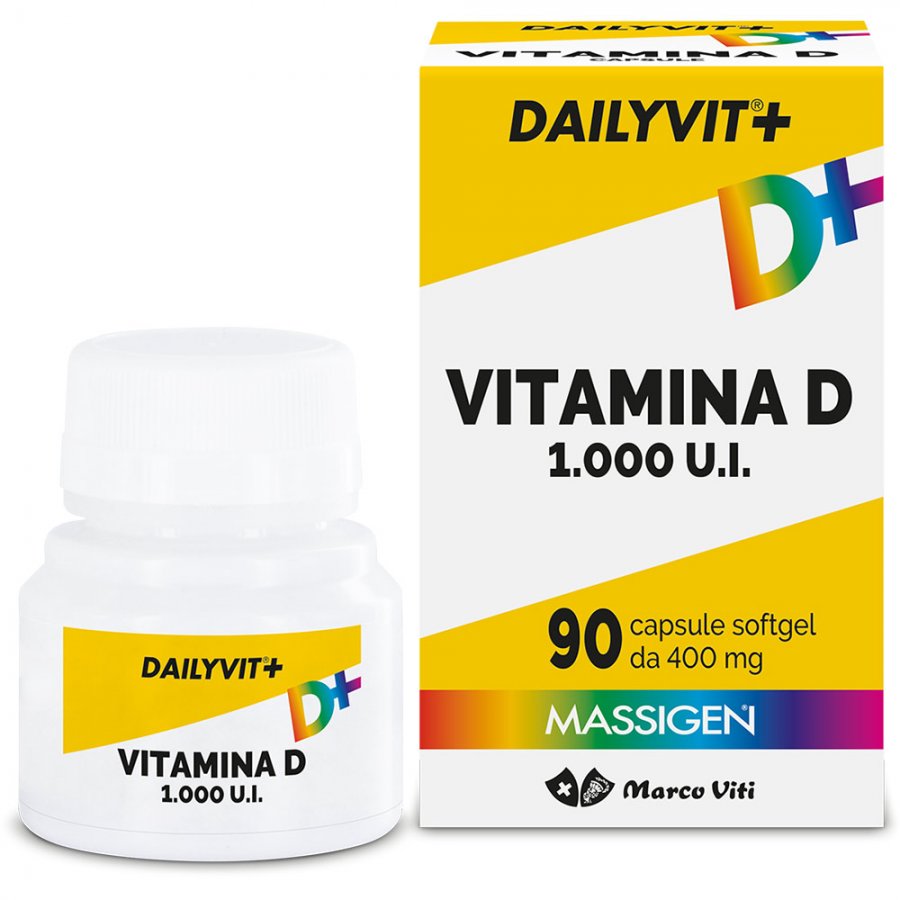 Massigen Dailyvit Vitamina D 1000 UI 90 Capsule - Integratore di Vitamina D