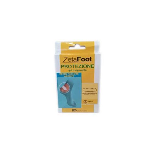 Zeta Foot - Gel Trasparente Retro Tallone Adesivo 2 Pezzi, Protezione Comoda per i Talloni