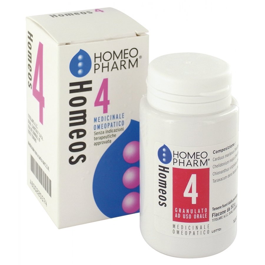 Homeos 4 - Globuli ad Uso Sublinguale 50g, Rimedio Omeopatico per il Benessere Generale