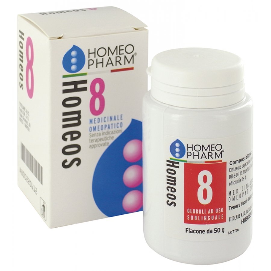 Homeos 8 - Globuli ad Uso Sublinguale 50g, Rimedio Omeopatico per il Benessere