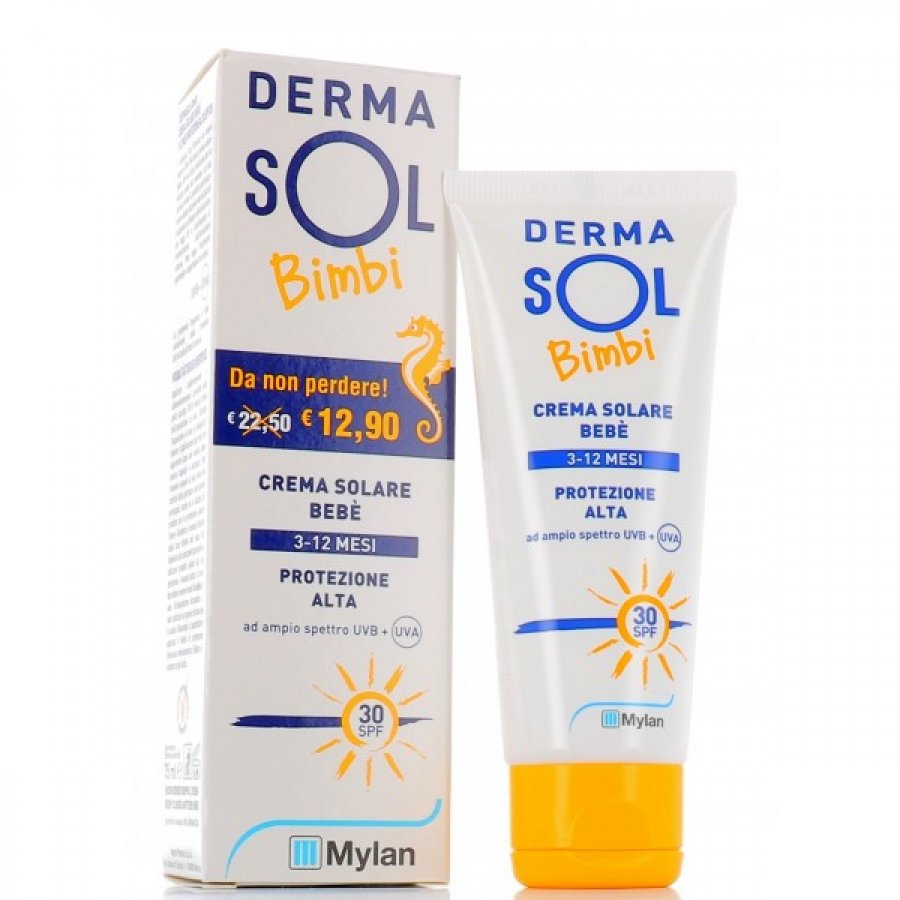  Dermasol Bimbi Crema Solare Bebè 3-12 Mesi Protezione Alta SPF30 75 ml 