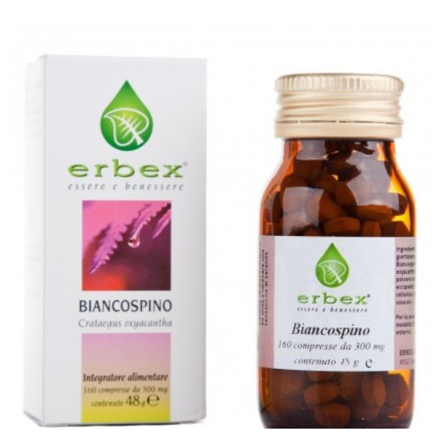 Erbex Biancospino - Integratore Alimentare 100 Capsule da 430mg - Sostegno Cardiovascolare e Benessere Mentale