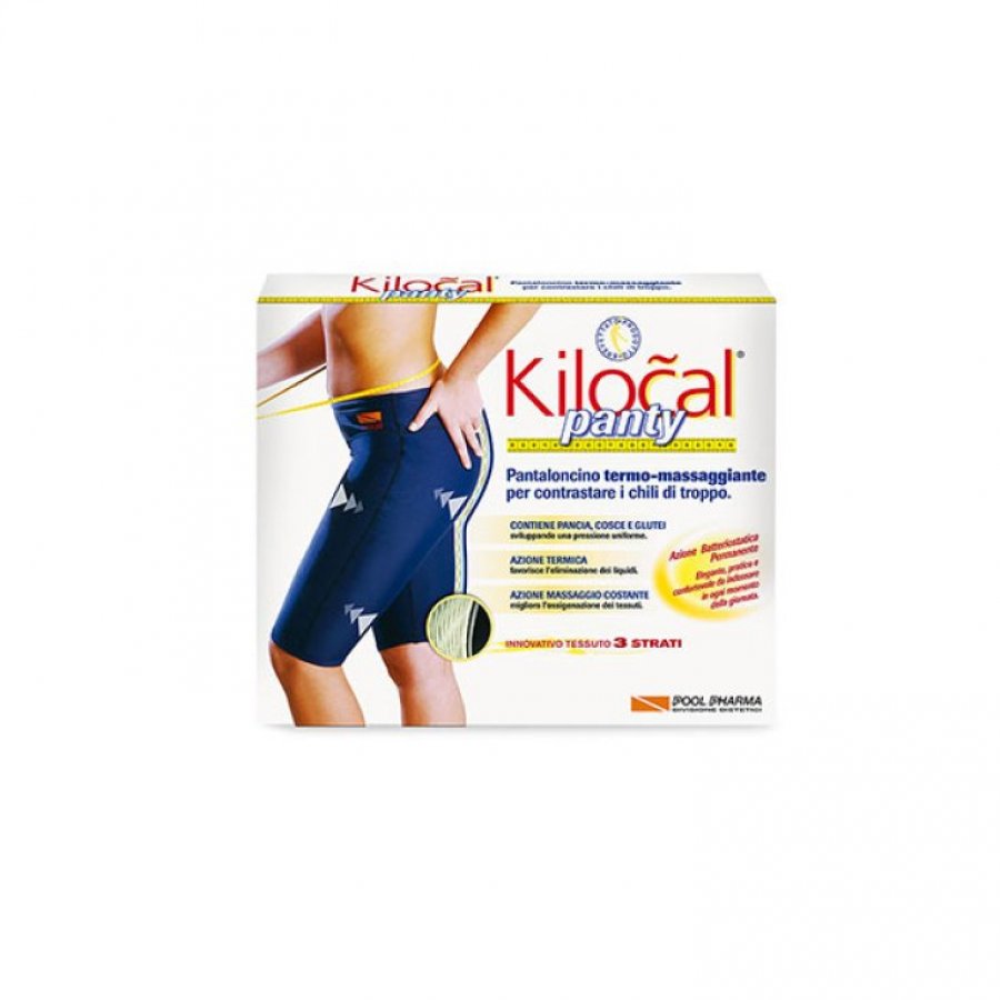 Kilocal Panty Pantaloni Colore Blu Taglia L - Speciale Pantaloncino Dimagrante per Pancia, Fianchi, Glutei e Cosce