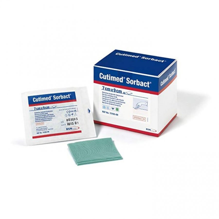 Cutimed Sorbact Medic Garza Assorbente per Medicazioni 7 x 9 cm - Confezione da 5 Pezzi per Ferite Contaminate e Infette