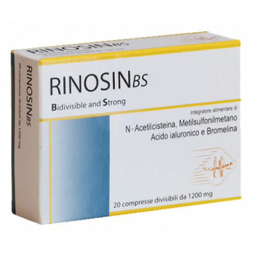 Filca Farma RinosinBS 20 Compresse da 1.2 g – Decongestionante Nasale e Fluidificante del Muco