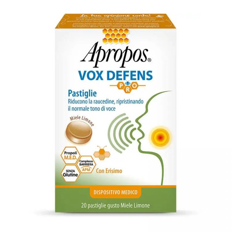 Apropos Vox Defens Pro Miele/Limone 20 Pastiglie - Sciroppo per la Raucedine