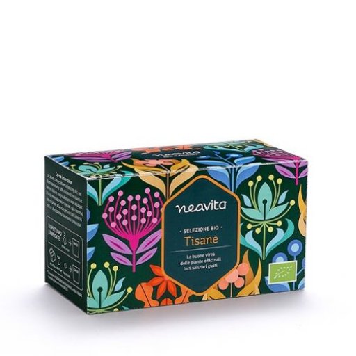 Neavita Selezione Tisane In Filtro Bio 20 Filtri - Tisane Bio Variegate per Ogni Momento della Giornata