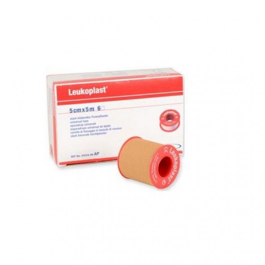 Cerotto Leukoplast 500x5cm - Confezione da 6 Pezzi, Fissaggio Medicazioni su Pelli Normali