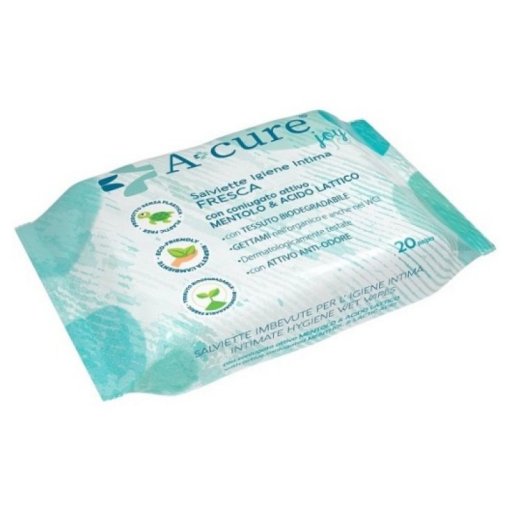 A+cure Igiene Intima Fresca, 20 Salviette, Mentolo e Acido Lattico