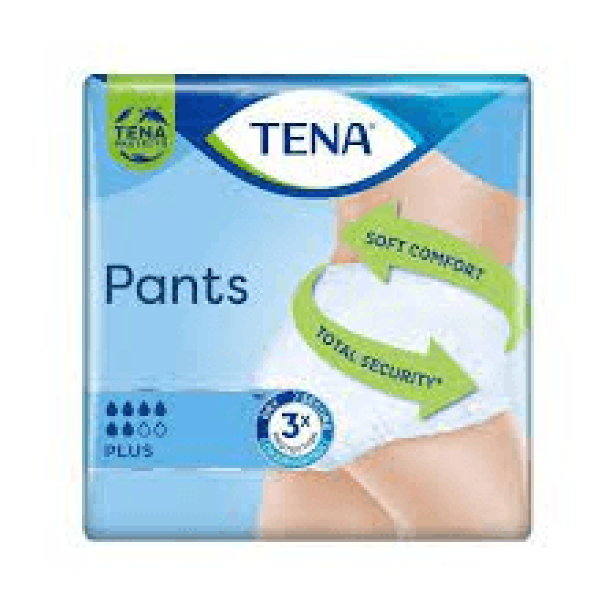 Tena Pants Plus - Pannoloni Mutandine Assorbenti Taglia M 14 Pezzi - Tripla Protezione per Comfort e Sicurezza